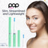 Pop Sonic USB Charge Anywhere Rechargeable Toothbrush (Green) - 40,000 Brush Strokes/Minute for Teens & Adults