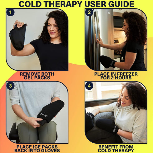 Relief Genius Cold Therapy Socks & Hand Ice Pack Gloves, Cold Care Package for Chemotherapy Neuropathy, Large Black