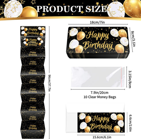 ysmile Birthday Money Holder Envelope for Cash Gift with Greeting Card for Boy Girl Women Men Surprise Box with Clear
