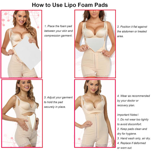 KUSMOO 5 Pack 8" 11" Lipo Foam Pads for Post Surgery Ab Board Liposuction Surgery Flattening Abdominal Compression