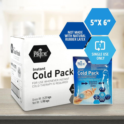MED PRIDE Instant Cold Pack, 5''x 6'', Set of 6 Disposable Ice Packs for Pain Relief and Inflammation