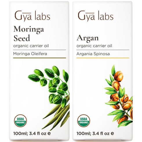 Gya Labs Moringa Oil for Skin & Argan Oil for Hair Set