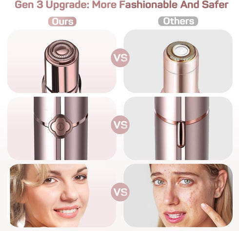 Ladies Facial Hair Remover, Rechargeable Upper Lip Hair Removal for Women, Painless Electric Shaver Tool