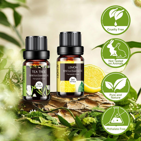 Set 32x5ml Essential Oils - Pure Aromatherapy Essential Oils Kit for Diffuser, Humidifier, Aromatherapy, Massage, Skin