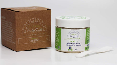 Lucky Teeth (2 oz) Organic Toothpaste-All Natural, Remineralizes and Fortifies Teeth and Gums.