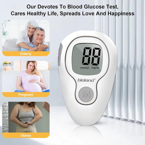 Blood Glucose Monitor Kit, Diabetes Testing Kit with 100 Glucometer Strips and 100 Lancets for Blood Sugar Monitoring