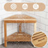 13in Kathfly Corner Shower Stool Shower Foot Stool for Shaving Legs Acacia Wood with Storage Shelf Bath Bench