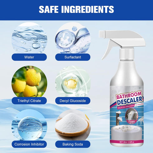 teqnizo 2PCS Stubborn Stains Cleaner, Bathroom Descaler Cleaner, Bathroom Foam Cleaner Spray, All-Purpose Descaler Foam