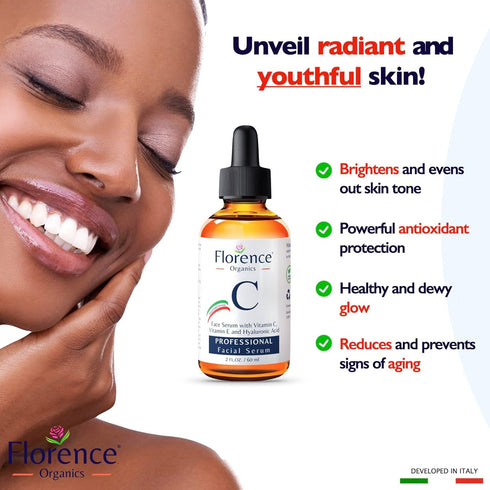 Big 2 Fl Oz Vitamin C Face Serum, Anti Aging Dark Spot Remover, All-in-One Brightening Skin Care