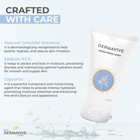 Moisturising Lotion 120ml - Hydrating Body Lotion with Natural Colloidal Oatmeal for Dry Skin