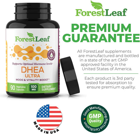 DHEA 100mg Supplement for Women and Men | Pure High Strength Micronized Dehydroepiandrosterone | 90 Caps (3-Month