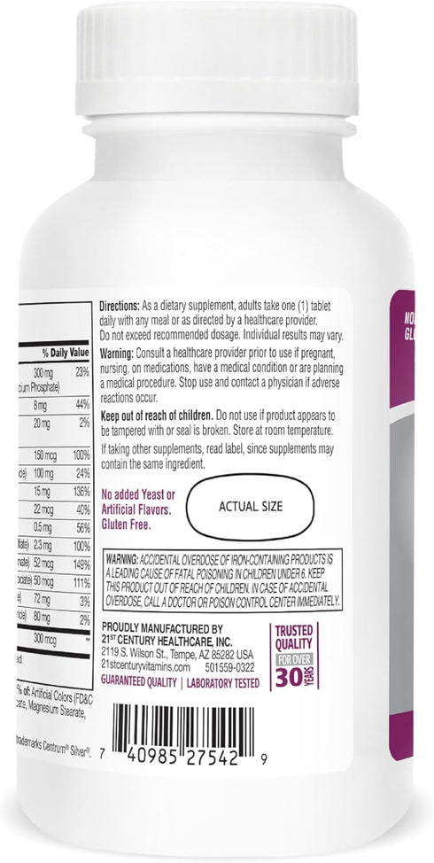 21st Century Sentry Senior Women 50 Plus Tablets, 100 Count