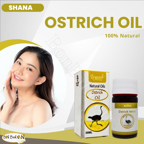 Shana Natural Oils Cold Pressed Ostrich Oil, Pure for Skin, Body, Hair, Food, No Additives, Non-GMO, Kosher (1 Pack)