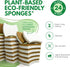 Biodegradable Natural Kitchen Sponge - Compostable Cellulose and Coconut Walnut Scrubber Sponge - Pack of 24 Eco Friendly Sponges for Dishes by AIRNEX