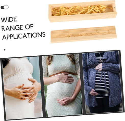 STOBAZA Wooden Pregnancy Test Keepsake Box for Newborn Announcement Unique Storage Case for Pregnancy Memories