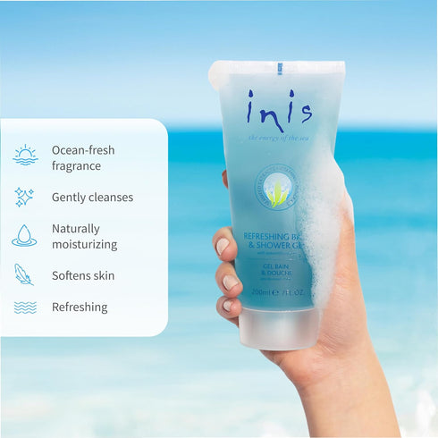 Inis the Energy of the Sea Refreshing Bath and Shower Gel, 7 Fluid Ounce, Sulfate Free