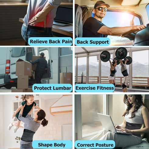 Back Wrap for Men & Women, Plus Size Back Brace Belt, Breathable Lumbar Support for Lower Back & Sciatica Pain Relief