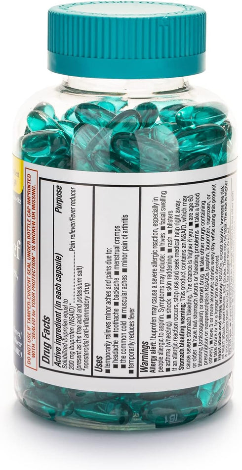 Ibuprofen 200 Mg Softgels, Pain Reliever/Fever Reducer (NSAID), 240 Count