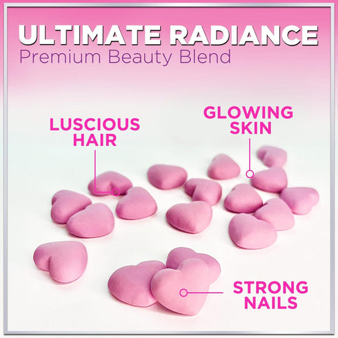 Hair Vitamins Gummy with Biotin 5000 mcg, 60 Non-GMO Gummies for Thicker, Stronger Hair, Skin & Nails