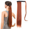 SWACC Women Long Straight/Curly Wavy Wrap Around Ponytail Extension, Synthetic Hair Piece Clip in Dark Copper Red