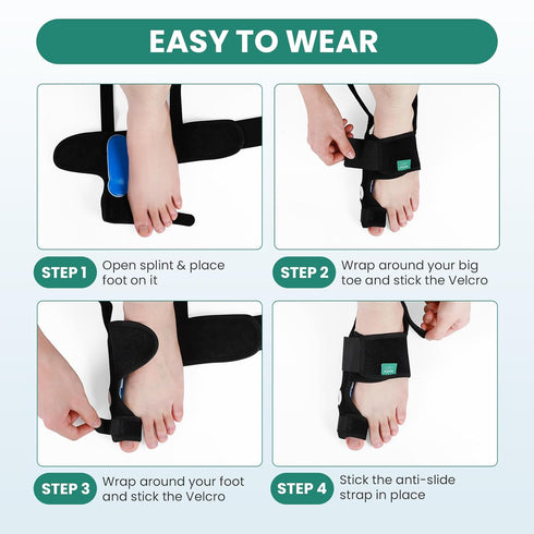 Welnove Bunion Corrector – Orthopedic Bunion Splint, Big Toe Separator Pain Relief for Women & Men, 2 Count