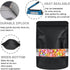 100 Pack Smell Proof Bags, Resealable Mylar Food Storage Bags with Clear Window, Stand Up Self Seal Foil Pouches, Black
