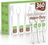 360 Count Heavy Duty Plastic Silverware - 120 Forks, 120 Spoons, 120 Knives, BPA Free Disposable Cutlery Set