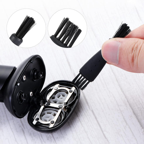 MECCANIXITY Shaver Cleaning Brush Tools: Double-Sided Black with 2 Inch Plastic Handle for Home and Office, 8 Pack.