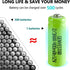 Ni-MH Rechargeable 2/3AAA 1.2V 400mAh Batteries, 12 Pack with Button Top for Mason Jar Light