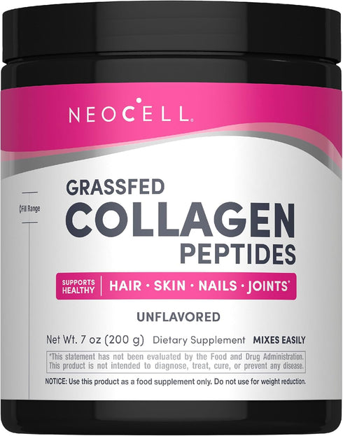 NeoCell Super Collagen Peptides, 7 oz, Unflavored Powder, 10g Collagen Peptides per Serving, Gluten Free, Keto Friendly