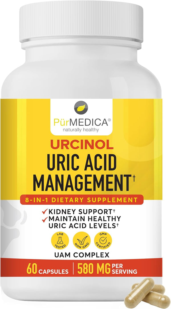 Urcinol Uric Acid Supplement for Joint Support - 60ct (Pack of 1) with Turmeric Root, Acai, Banaba Leaf