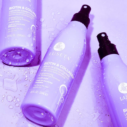 Luseta Biotin Leave in Conditioner, Natural Thickening Volume Conditioner for Dry Damaged Hair, 8.5Fl Oz