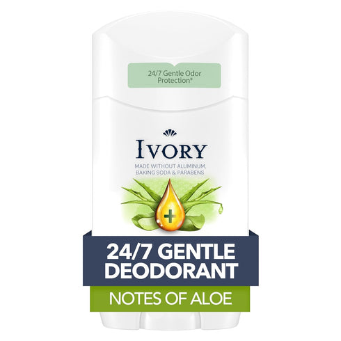 Ivory Gentle Aluminum Free Deodorant with Hint Of Aloe, 2.4 oz, 1.8 Lb (Packaging may vary)