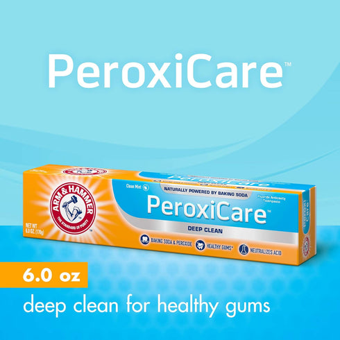 HAMMER 6 (Pack 6) ARM & Peroxicare Toothpaste Clean Mint- Fluoride Toothpaste , Ounce