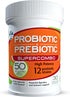 50 Billion CFU Prebiotic & Probiotic Supplement, 12 Strains for Daily Immune Support, 30 Veggie Capsules