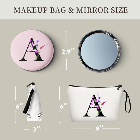 SEAMOON Gifts for Women Birthday Unique,Maid of Honor Gifts,Friendship Gifts for Women,Birthday Gifts for Sister from Sister,Makeup Bags for Women,Cosmetic Bag with Mirror,Small Gifts for Women,(A)