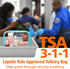 PACKISM TSA Approved Toiletry Bag - Clear Makeup Bag Waterproof Quart Size Bag, Travel Makeup Cosmetic Bag for Women, Carry on Airport Airline Compliant Bag, 3 Pack
