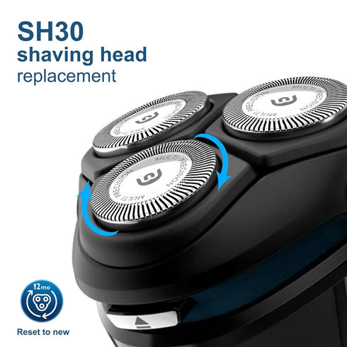 SH30 Shaving Heads Replacement for Philips Norelco Series 3000, 2000, 1000 Shavers, Closecut Razor Blades for S1560,