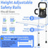 Jesosia Rails for Elderly Adults Safety - Medical Assist Rail with Motion Sensor LED Light & Pouch - Adjustable Cane