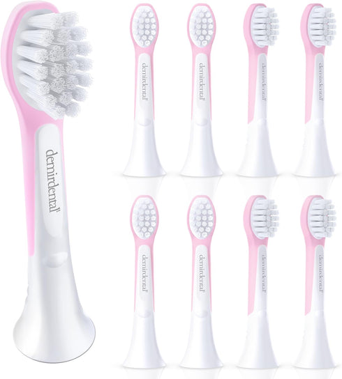 Kids Mini Toothbrush Heads Compatible with Philips Sonicare, Replacement Heads for Ages 3 to 6, Pink - HX6038-8 Pack