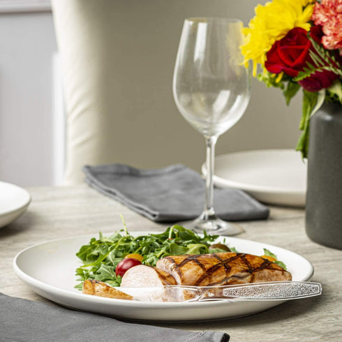 Comfy Package 100 Pack Clear Plastic Knives - Heavy Duty Disposable Silverware for Parties, Weddings, and Events