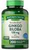 Nature's Truth Ginkgo Biloba 120mg plus Bacopa - 200 Quick Release Capsules, Standardized Extract, Non-GMO and Gluten
