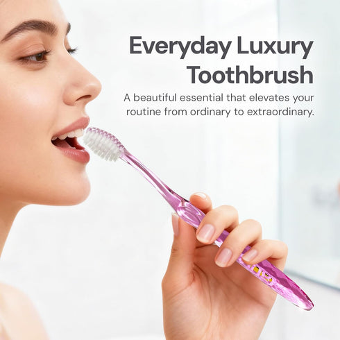 Silver Soft/Medium Bristle Manual Toothbrush with Travel Case