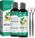 Coconut Mint Oil Pulling, 2 Pack Whitening Mouthwash for Teeth and Gums with Tongue Scraper & Measuring Cup