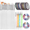Teenitor Nail Art Brushes, 3D Nail Art Painting Kit with 15 Gel Brushes, 5pcs Dotting Pen, 12 Colors Rhinestones