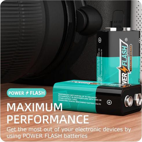 9V Batteries with Fresh Date - 12 Count Family Pack - Ultra Long Lasting All Purpose 9 Volt Battery