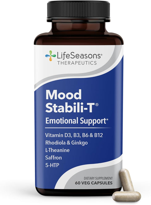 LifeSeasons Mood Stabili-T - Emotional Support - Stabilizes & Balances Mood - Evokes Calmness, Relaxation & Happiness -