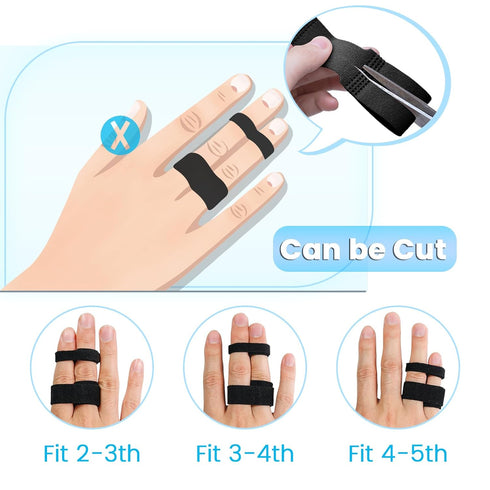 Happiby 10 Jammed, Finger Buddy Wraps, PCS Finger Loops Tapes for Broken, Swollen or Dislocated Joint, Splints Brace