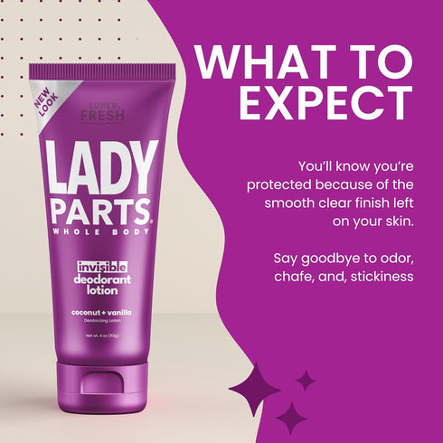 Super Fresh Lady Parts Deodorant for Women - Full Body & Private Parts - INVISIBLE CREAM, Aluminum Free, 4oz