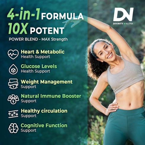 4-in-1 Berberine Supplement 1500mg 60 Capsules for Glucose Support, Immunity, Gut & Heart Health